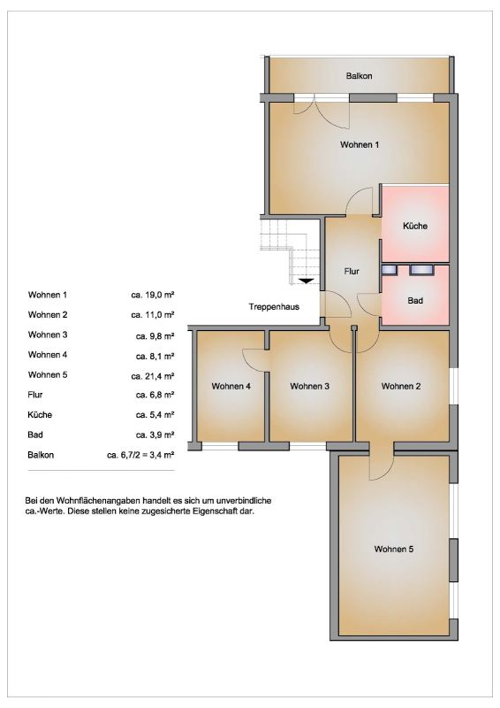 5-Zimmerwohnung in der Puschkinstraße