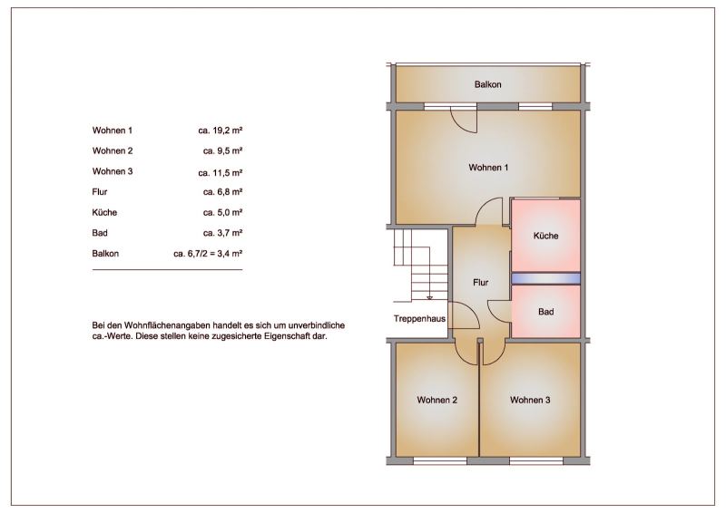 helle 3-Zimmer-Wohnung mit toller Aussicht und großem Balkon