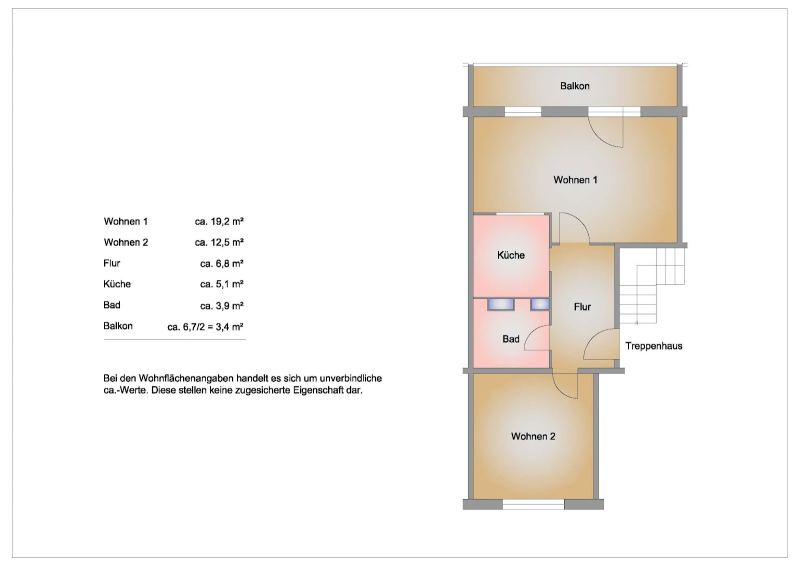 sanierte 2-Zimmer-Wohnung mit Balkon in Nord